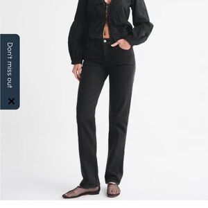 Abercrombie Black 90s Straight Curve Love Jeans
